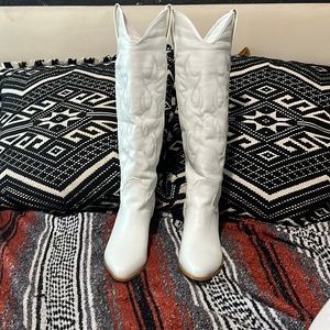 Richealnini tall white western boots size 11